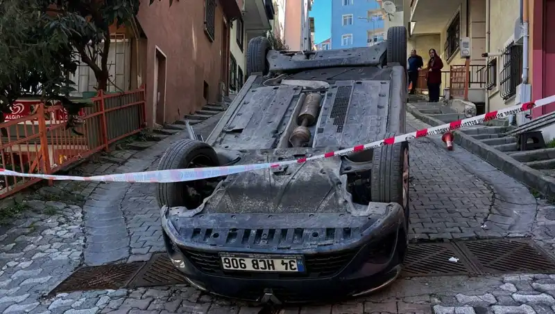 El Freni Çekilmeyen Otomobilin Takla Attığı Olay İhbar Edildi